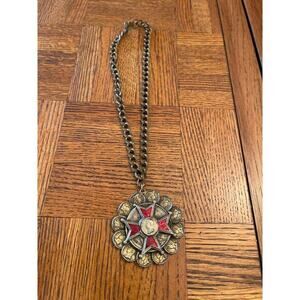 Costume jewelry gold tone coin statement piece